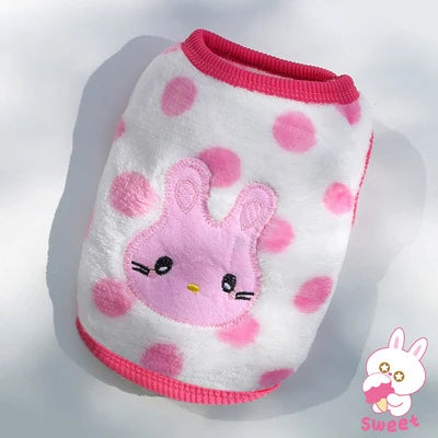 Cute Dog Winter Vest — Soft Flannel Puffer Jacket for Small Cats & Dogs