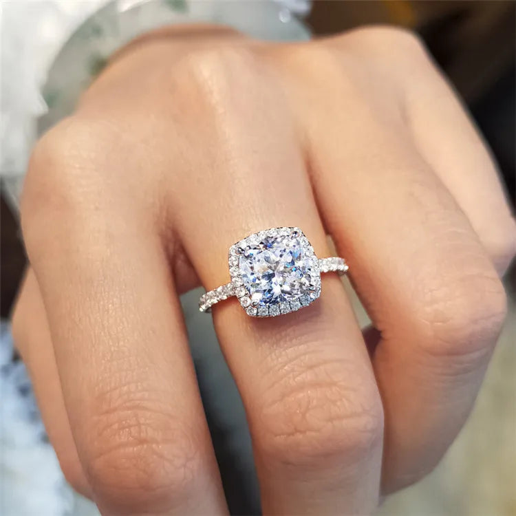 Cubic Zirconia White Gold Ring for Women - Bridal & Wedding
