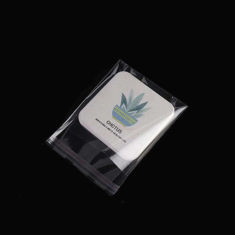 TETP 100PCS Clear Self-Adhesive OPP Bags – Resealable Cellophane Storage for Food, Candy & Gift Packaging