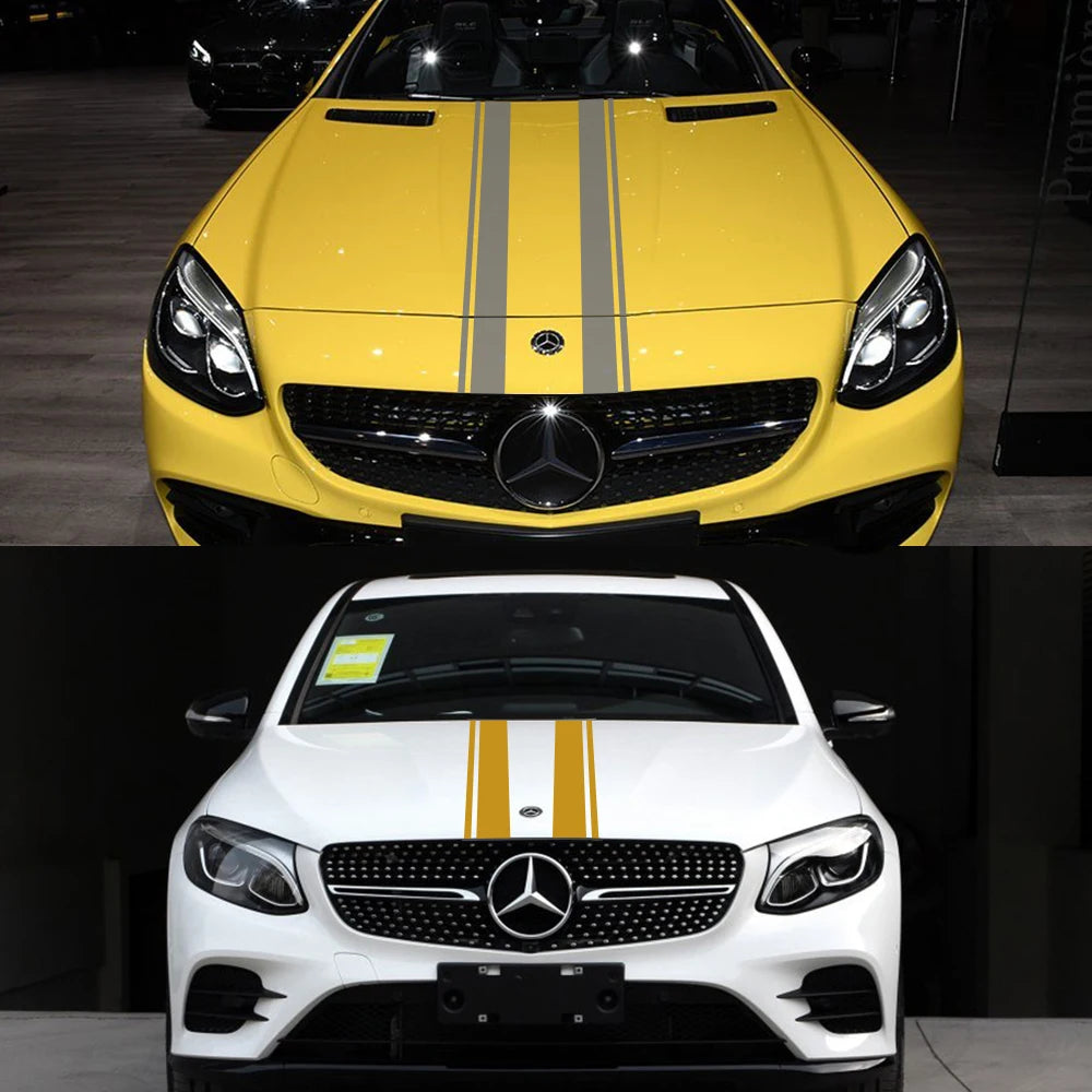 Car Hood Cover Vinyl Wrap Decal – Compatible with Mercedes-Benz A-Class, GLA, GLC, CLA, W176, C117, W204, W205