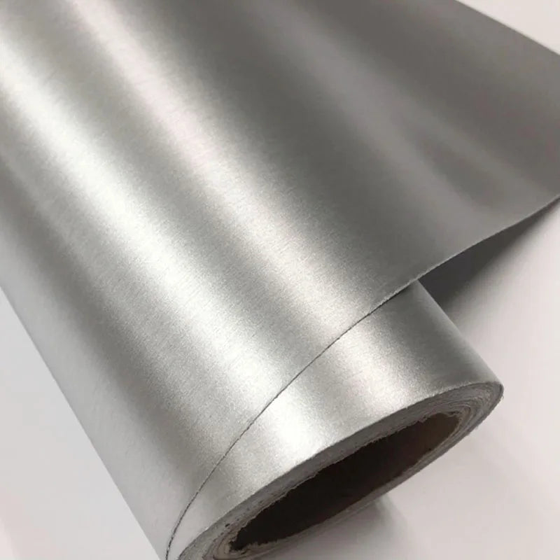 50cmx500cm Silver Brushed Aluminum Vinyl Wrap With Air Release Bubble Free Car Motorbike Sticker Wrapping