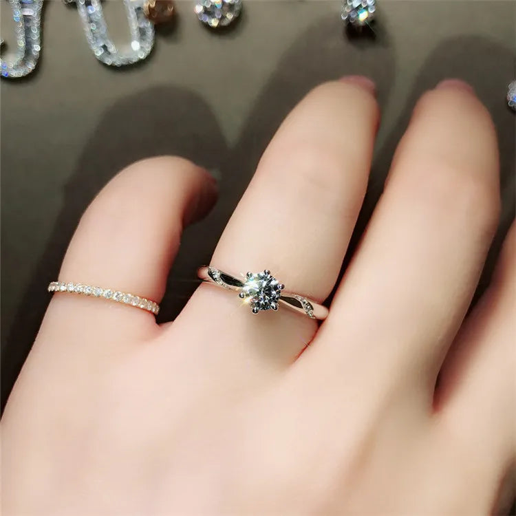 Cubic Zirconia White Gold Ring for Women - Bridal & Wedding