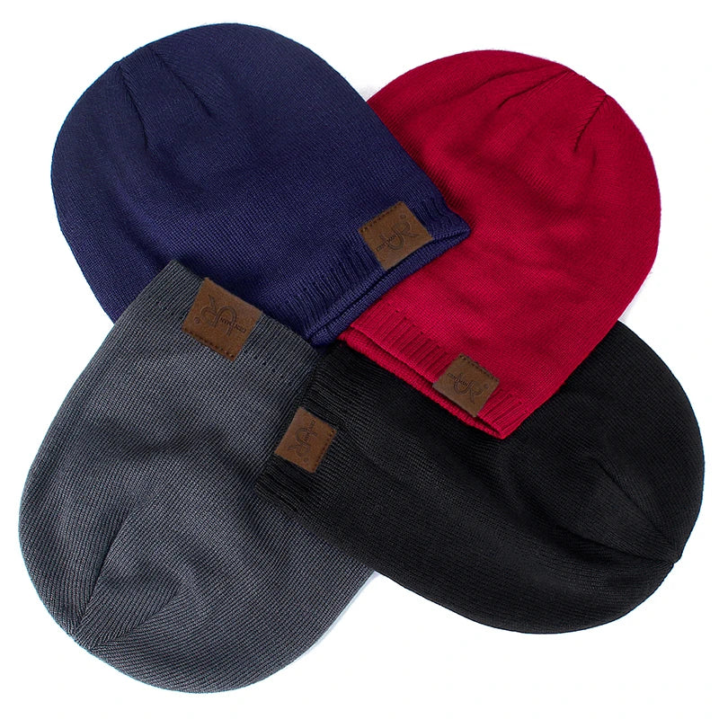 Fleece-Lined Knit Beanie, Unisex Winter Hat