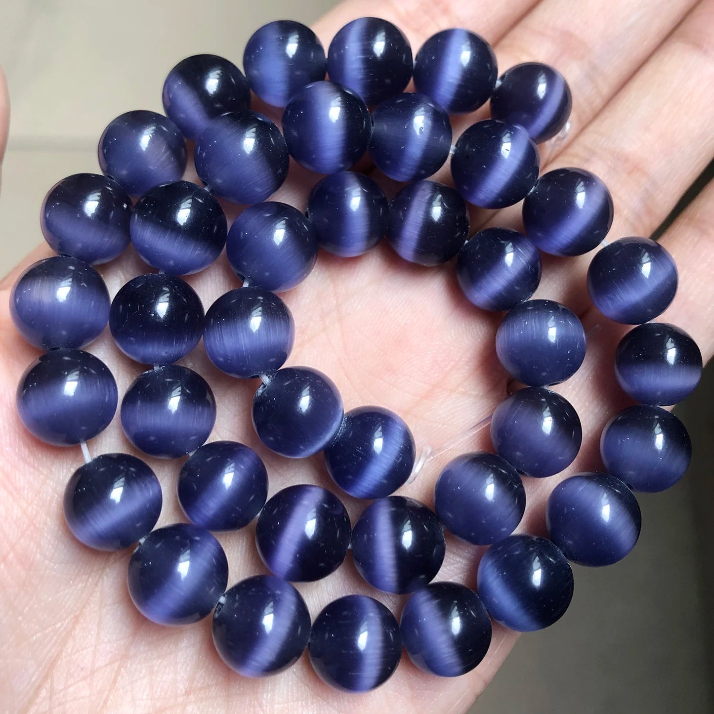 4/6/8/10/12mm Pink Color Cat Eye Opal Beads Natural Stone Glass Loose Beads for Jewelry Making DIY Bracelets Accessories 15''