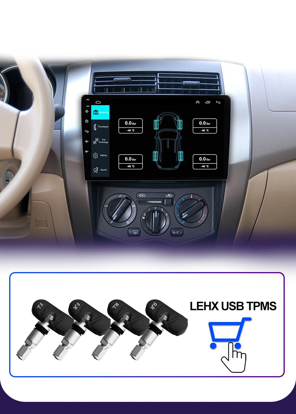 LEHX  7/9/10'' 4GB-64GB 2Din Android 15 Carplay Auto Car Radio Multimedia Stereo For toyota Hyundai Kia Volkswagen Jeep Fiat