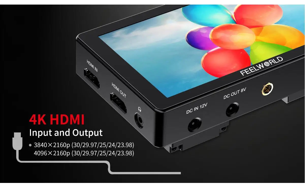 FEELWORLD 5.5 Inch 3000nit Ultra Bright Touch Screen Camera DSLR Field Monitor 4K HDMI Instal Kit for  Gimbal Rig Youtube LUT5