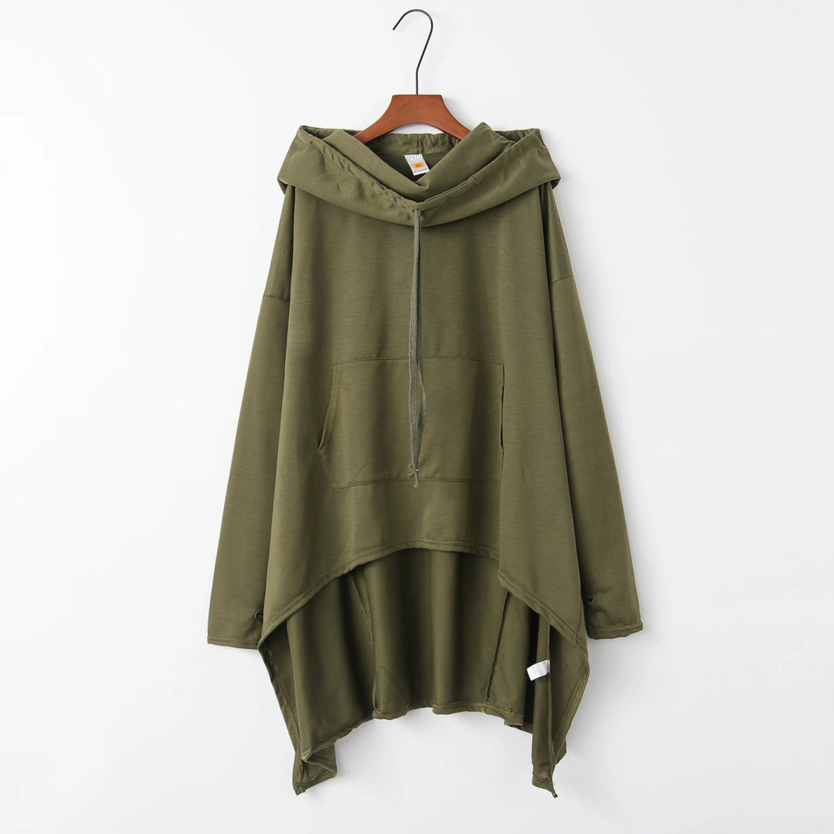 Women's Long Solid Color Hoodie with Pockets