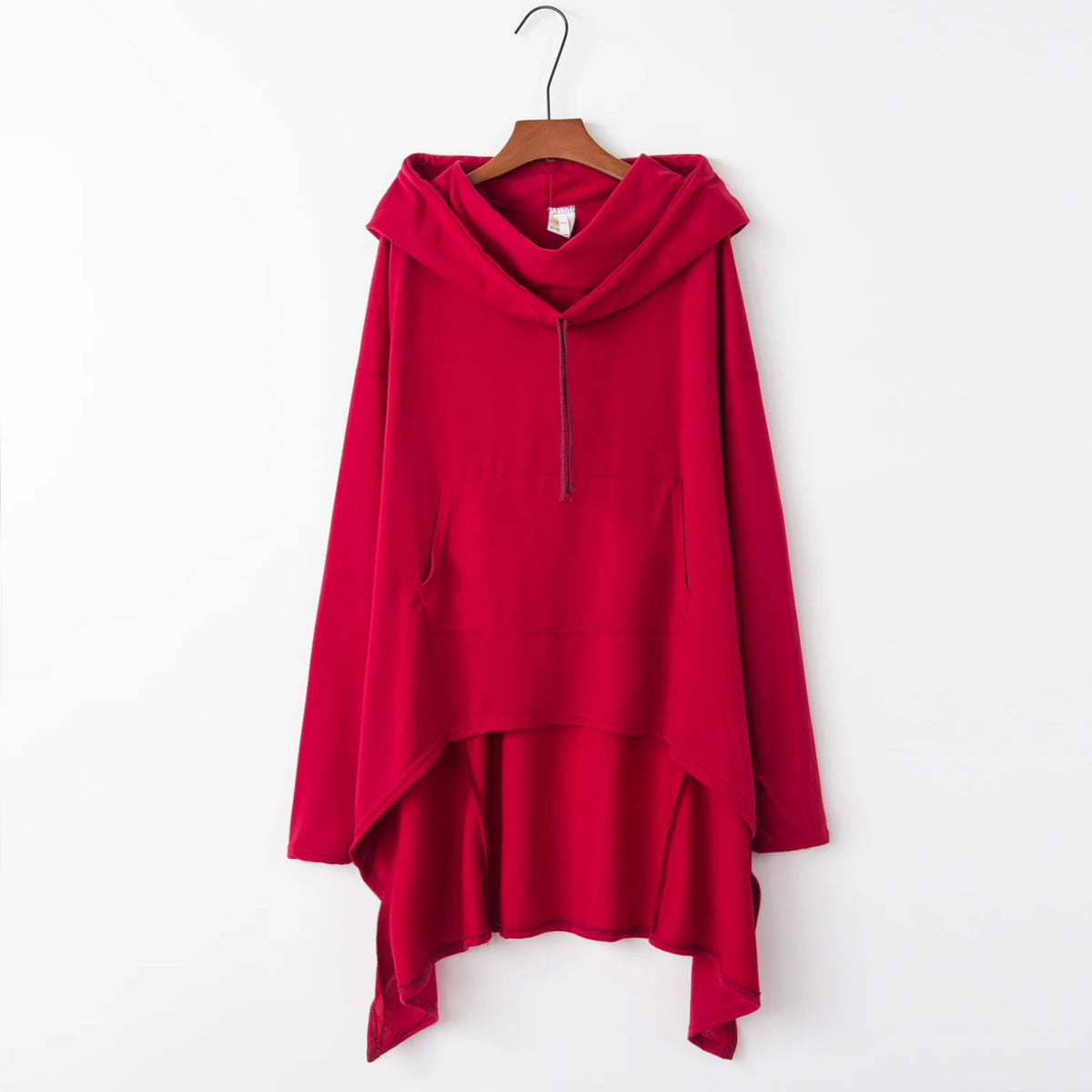Women's Long Solid Color Hoodie with Pockets