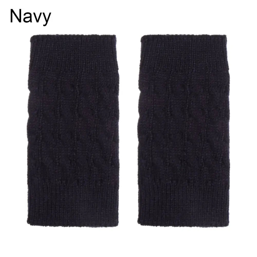 Women's Short Knit Leg Warmers - Boot Cuffs in Grey & Khaki - photo 22