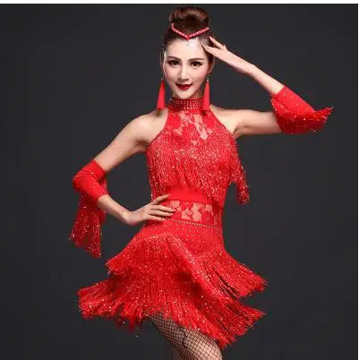 Fringe Latin dance dress for salsa, tango and cha cha
