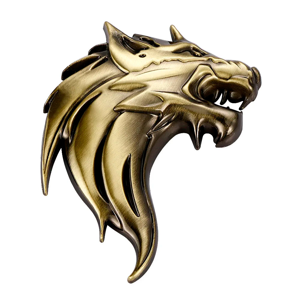 Wolf Wolverene Head 100% 3D Metal Car Auto Motorcycle Logo Emblem Badge Sticker DIY NEW Gun Silver Bronze 3 Colors Car-Styling