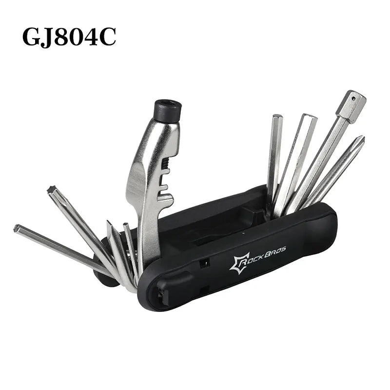 ROCKBROS Multi-Function Bicycle Repair Tool Kit Portable Hex Spoke Screwdriver Wrench Mountain Road bike Cycling Tool Sets Black