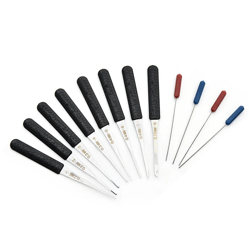 12PCS NAIERDI Lock Pick Set Locksmith Supplies Broken Key Auto Extractor Remove Hooks Stainless Steel DIY Hand Tools Hardware