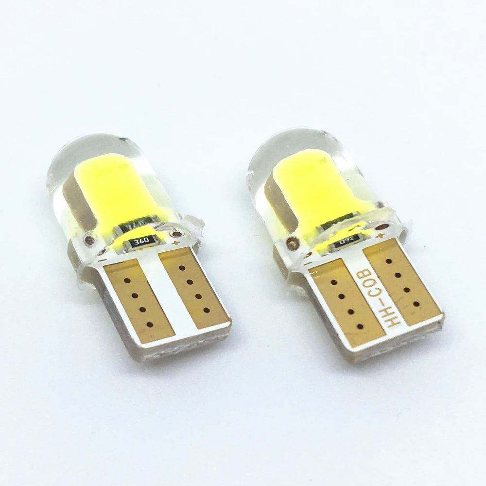 10Pcs  T10 Led Cold White 194 W5W LED Plate Light 168 COB Silica Car Super Bright Turn Side License  Lamp Bulb DC Auto 12V