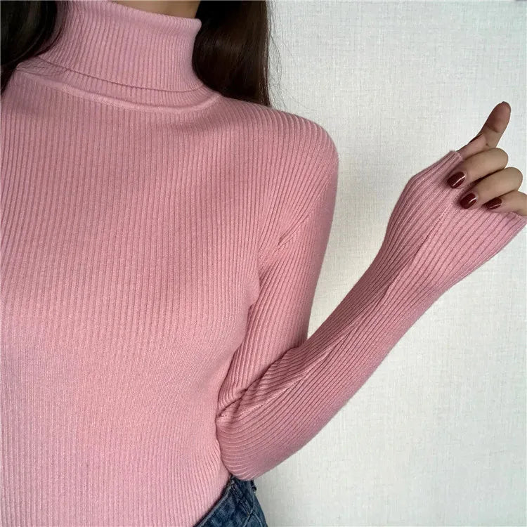 Women's ribbed turtleneck sweater, thick knit — view 20 of 20