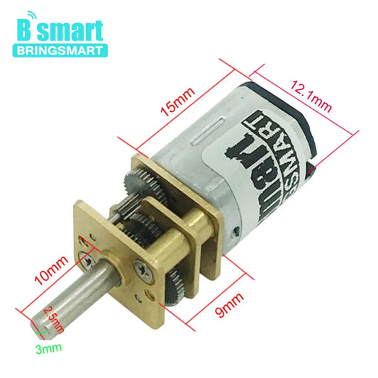 1pc Bringsmart N20 Micro motor Electric gearbox motor 3v 6v 12v 15/30/50/60/100/200/300/500/600/1000/1500rpm Customized D Shaft