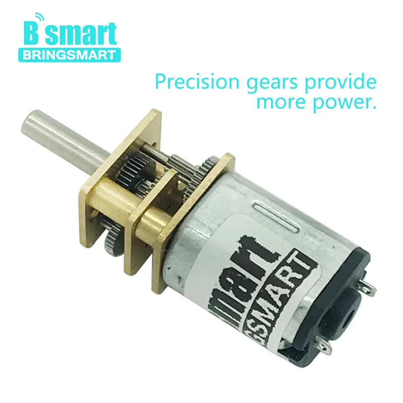 1pc Bringsmart N20 Micro motor Electric gearbox motor 3v 6v 12v 15/30/50/60/100/200/300/500/600/1000/1500rpm Customized D Shaft