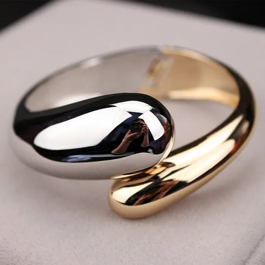 2026 Top Quality Fashion Bangles Gold Color Alloy Simple Wide Opened Bangles Snake Bracelet & Bangles For Women Gifts