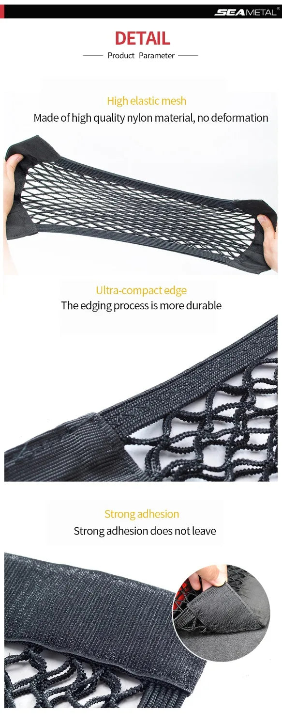 Car Accessories Organizer Car Trunk Net Nylon SUV Auto Cargo Storage Mesh Holder Universal Automotive Luggage Bag Travel Pockets