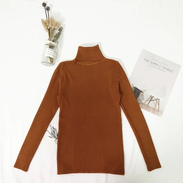 Womens Sweaters 2023 Winter Tops Turtleneck Sweater Women Thin Pullover Jumper Knitted Sweater Pull Femme Hiver Truien Dames New