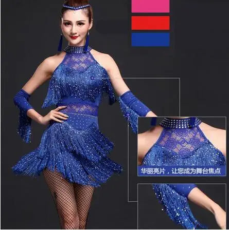 Fringe Latin dance dress for salsa, tango and cha cha