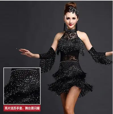Fringe Latin dance dress for salsa, tango and cha cha