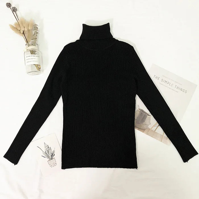 Womens Sweaters 2023 Winter Tops Turtleneck Sweater Women Thin Pullover Jumper Knitted Sweater Pull Femme Hiver Truien Dames New