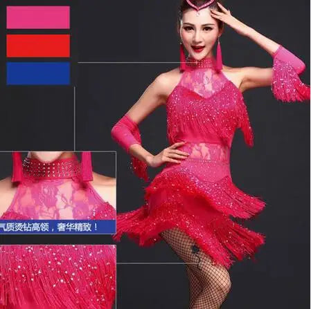 Fringe Latin dance dress for salsa, tango and cha cha