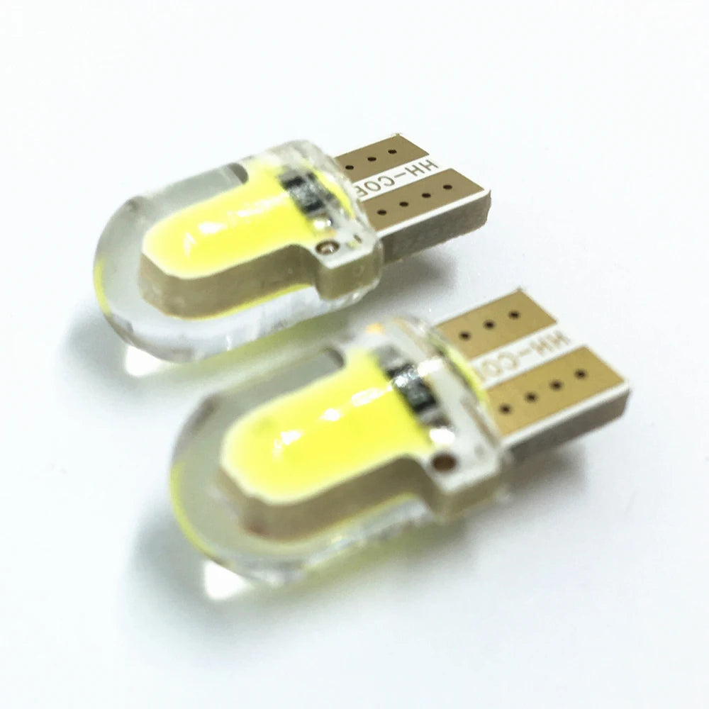 10Pcs  T10 Led Cold White 194 W5W LED Plate Light 168 COB Silica Car Super Bright Turn Side License  Lamp Bulb DC Auto 12V
