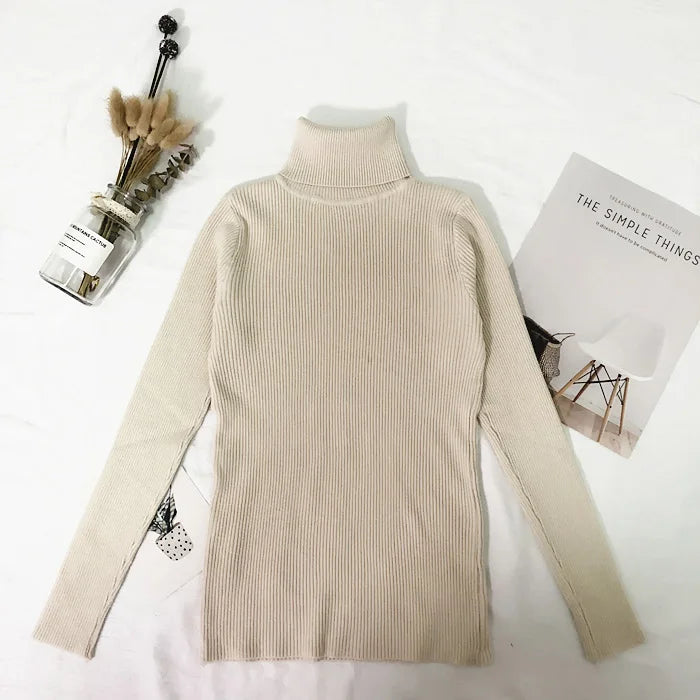 Womens Sweaters 2023 Winter Tops Turtleneck Sweater Women Thin Pullover Jumper Knitted Sweater Pull Femme Hiver Truien Dames New