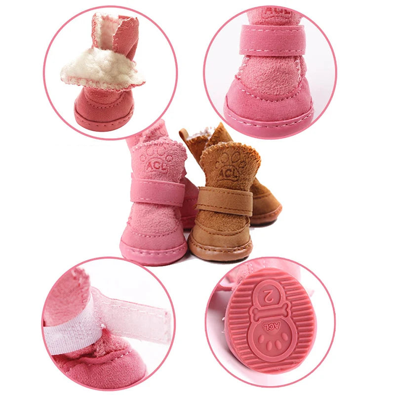 Warm Winter Pet Snow Boots - Non-Slip Shoes for Small Dogs and Cats - photo 6