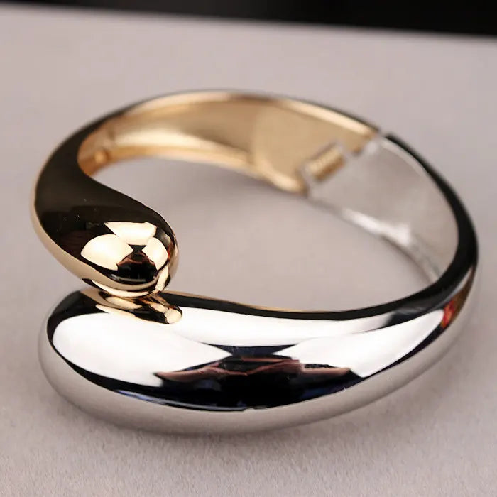 2026 Top Quality Fashion Bangles Gold Color Alloy Simple Wide Opened Bangles Snake Bracelet & Bangles For Women Gifts