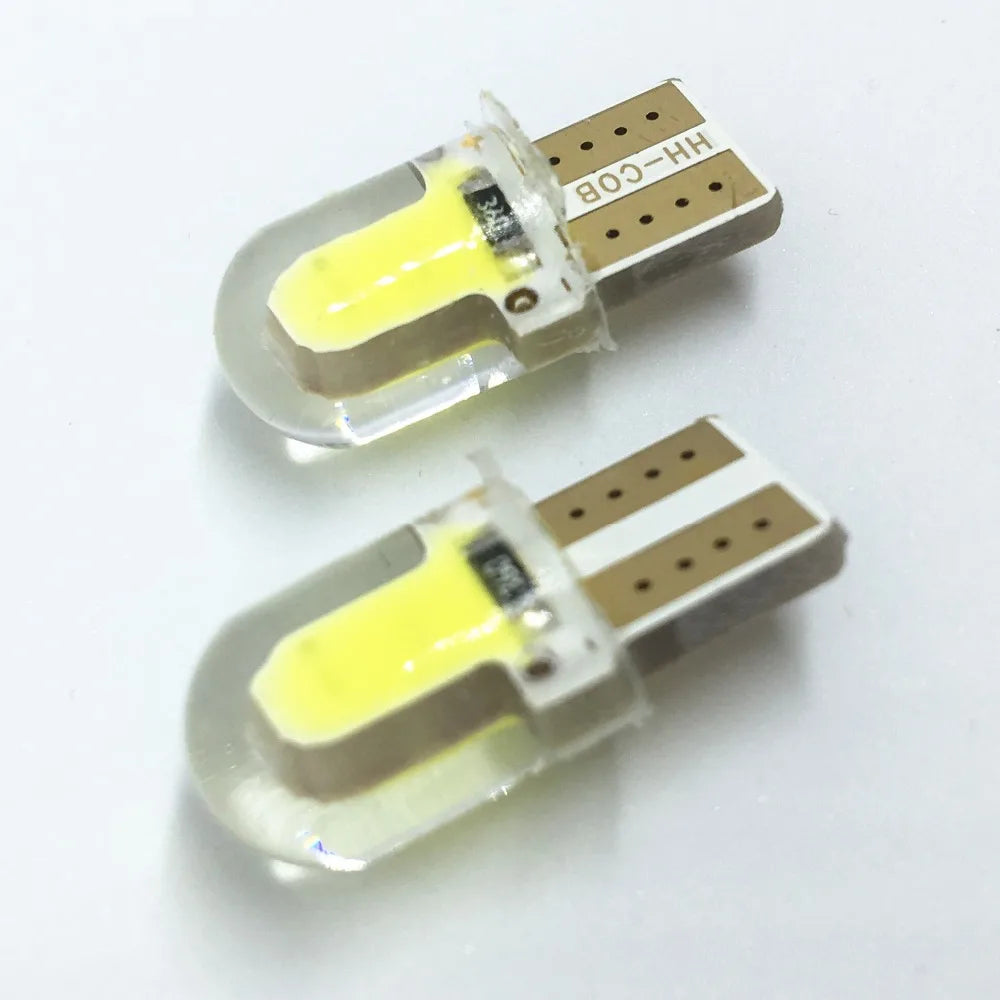 10Pcs  T10 Led Cold White 194 W5W LED Plate Light 168 COB Silica Car Super Bright Turn Side License  Lamp Bulb DC Auto 12V