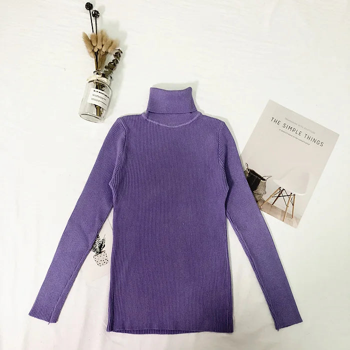 Womens Sweaters 2023 Winter Tops Turtleneck Sweater Women Thin Pullover Jumper Knitted Sweater Pull Femme Hiver Truien Dames New