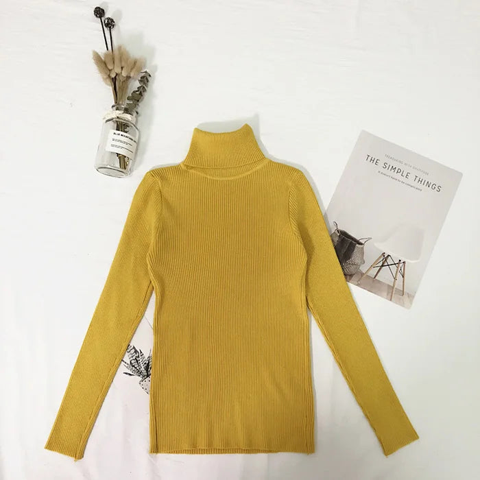 Womens Sweaters 2023 Winter Tops Turtleneck Sweater Women Thin Pullover Jumper Knitted Sweater Pull Femme Hiver Truien Dames New