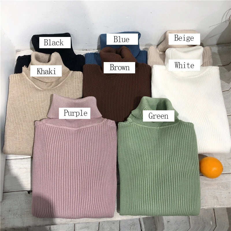 Women's Korean turtleneck sweater, slim knit — view 10 of 20