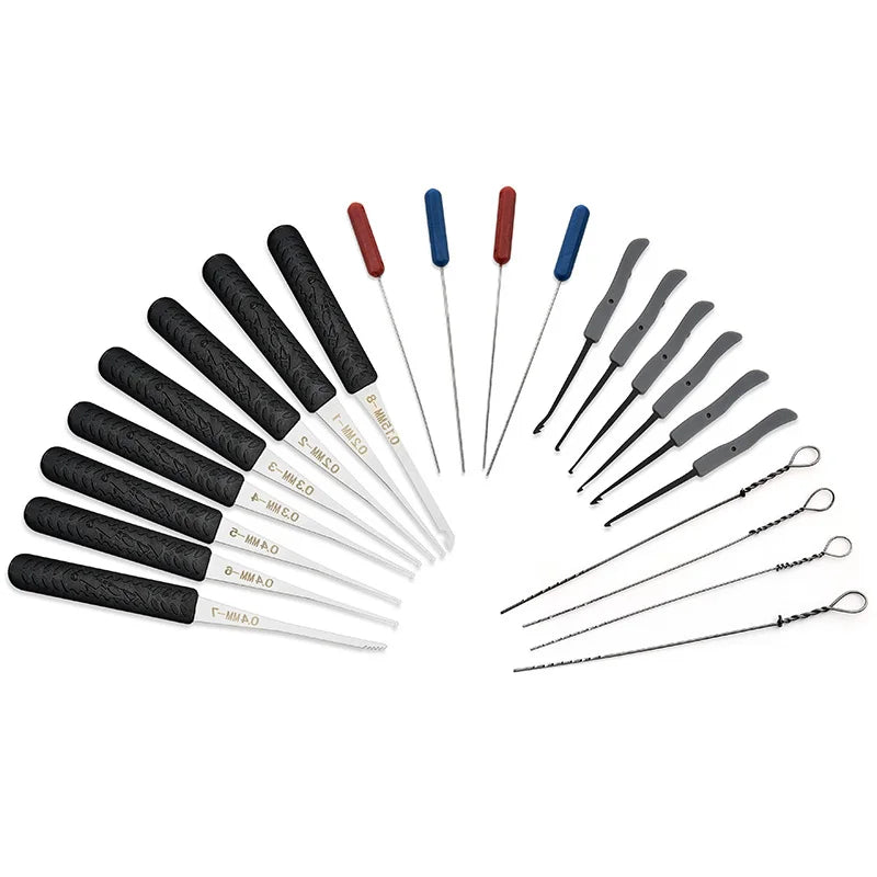 12PCS NAIERDI Lock Pick Set Locksmith Supplies Broken Key Auto Extractor Remove Hooks Stainless Steel DIY Hand Tools Hardware