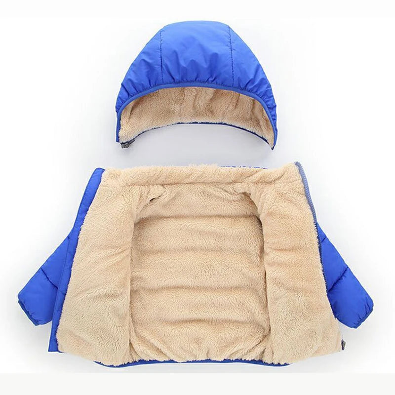 Kids Fur Hood Plush Jacket - Thickened Winter Outerwear for Boys & Girls - photo 4