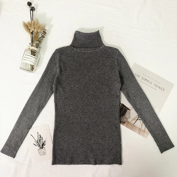 Womens Sweaters 2023 Winter Tops Turtleneck Sweater Women Thin Pullover Jumper Knitted Sweater Pull Femme Hiver Truien Dames New