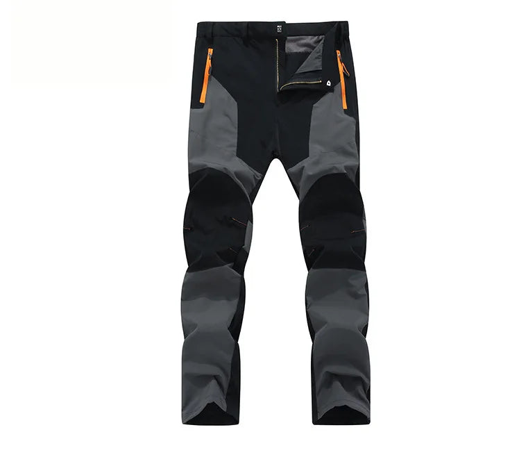 TRVLWEGO Men Summer Hiking Pants Camping Trousers Wear-resistant Water Splash Prevention Quick Dry UV Resistant Elastic Thin
