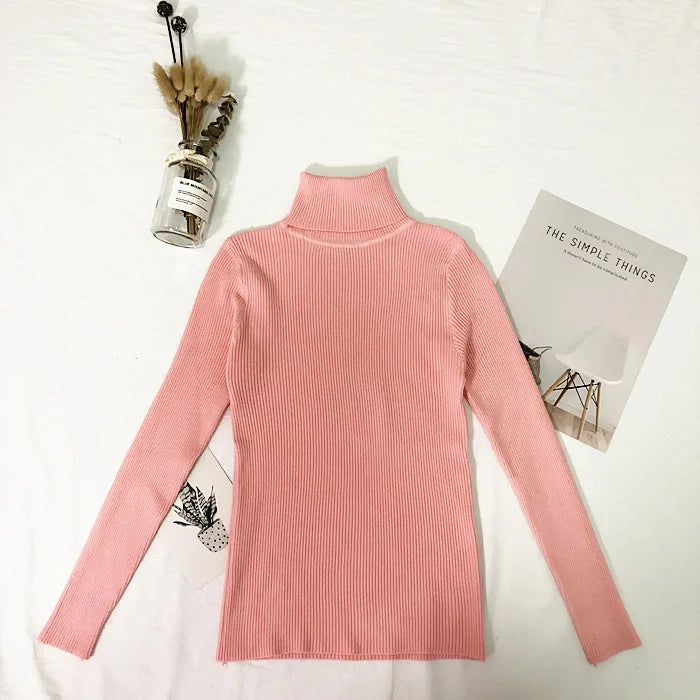 Womens Sweaters 2023 Winter Tops Turtleneck Sweater Women Thin Pullover Jumper Knitted Sweater Pull Femme Hiver Truien Dames New