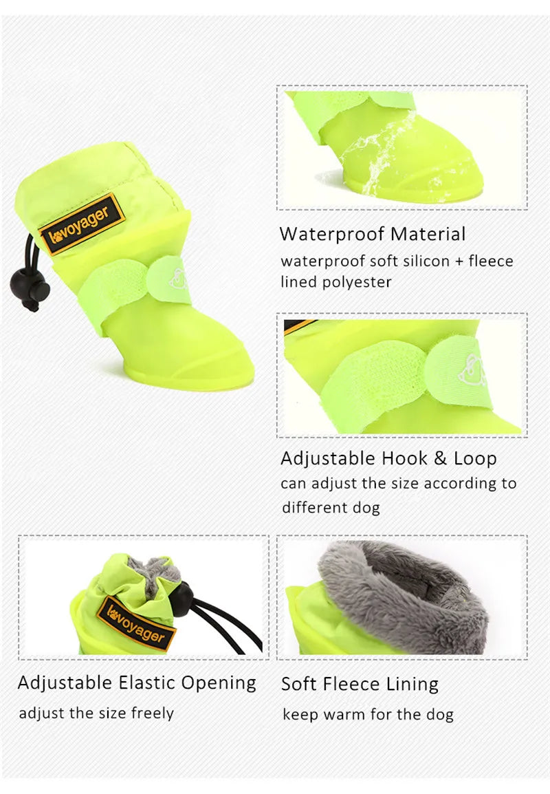Fleece-Lined Dog Snow Boots - Adjustable Anti-Slip Booties for Small Dogs - photo 3
