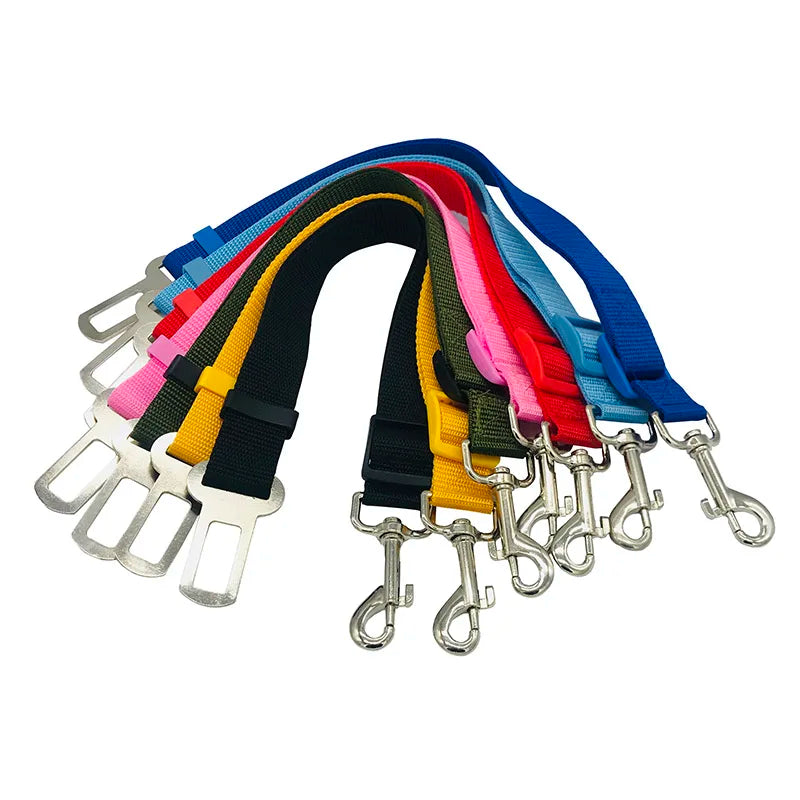 Dog Car Seat Belt Safety Protector – Adjustable Pet Travel Harness Leash & Collar Clip | Universal Fit