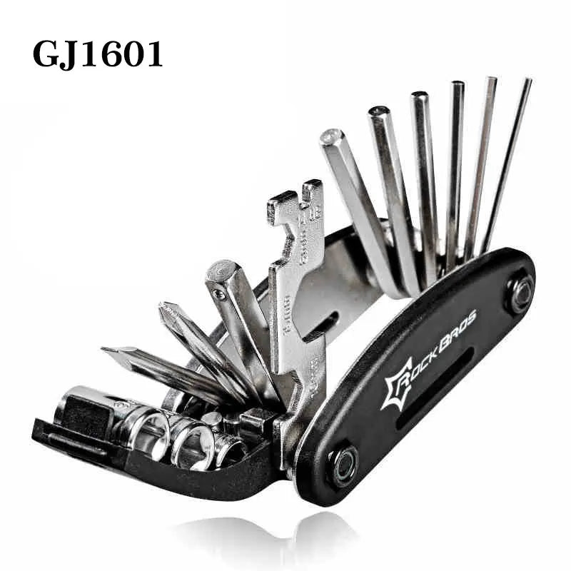 ROCKBROS Multi-Function Bicycle Repair Tool Kit Portable Hex Spoke Screwdriver Wrench Mountain Road bike Cycling Tool Sets Black