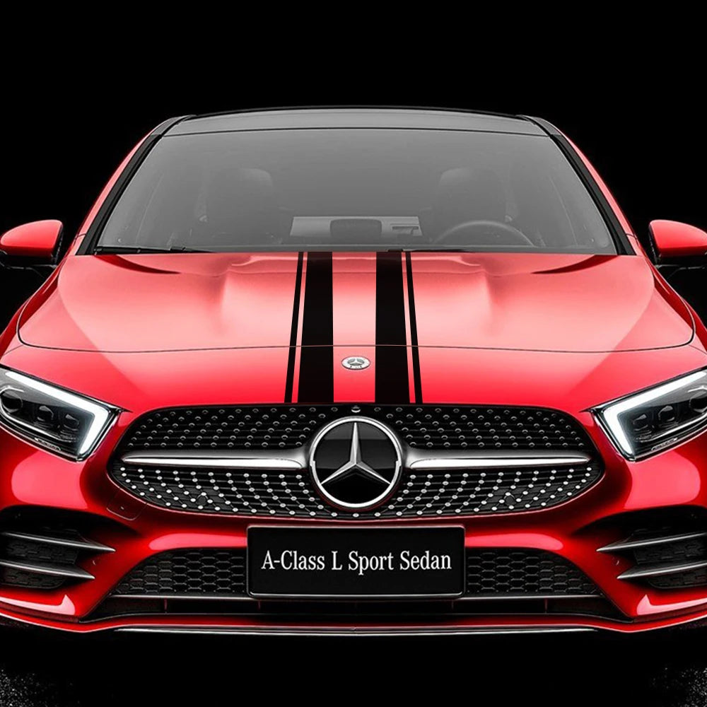 Car Hood Cover Vinyl Wrap Decal – Compatible with Mercedes-Benz A-Class, GLA, GLC, CLA, W176, C117, W204, W205