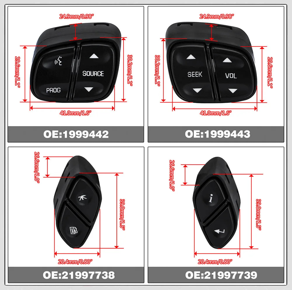 Steering Wheel Radio & Volume Control Switch — Chevrolet Silverado, Avalanche & GMC Yukon / Hummer H2