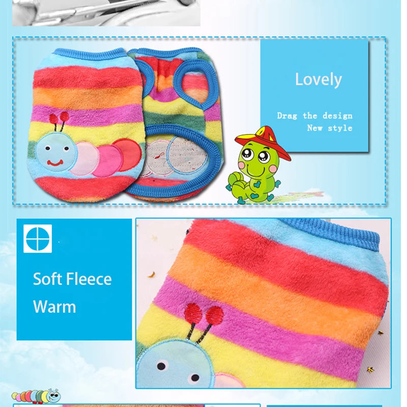 Cute Dog Winter Vest — Soft Flannel Puffer Jacket for Small Cats & Dogs