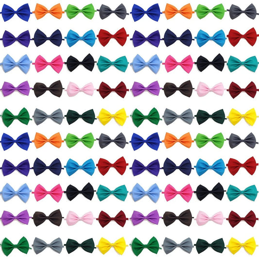 50/100Pcs Adjustable Cat Dog Bow Tie Lots Neck Tie Pet Dog Bow Puppy Bows Collar For Kitten Collar Pet Accessories Wholesale