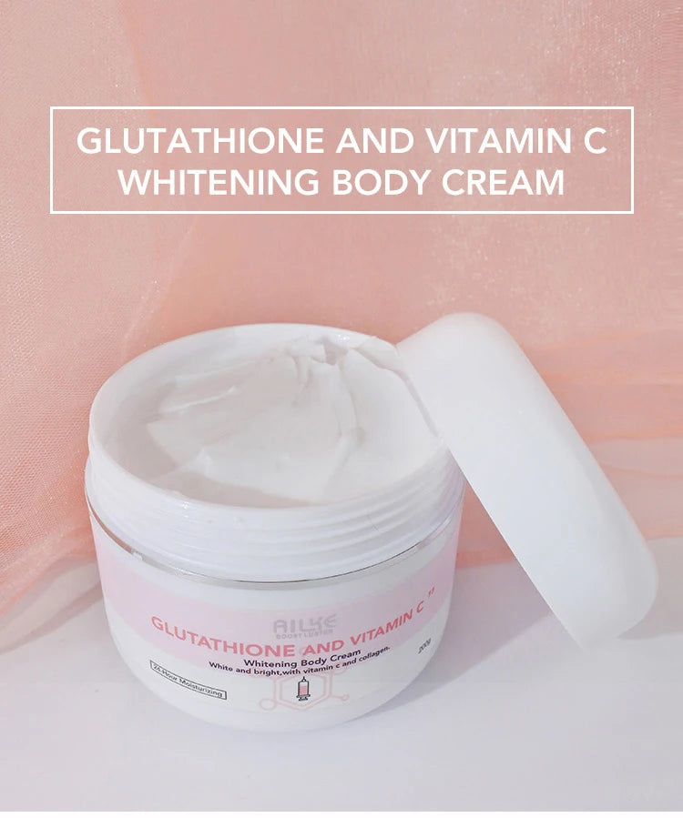 AILKE Glutathione & Vitamin C Brightening Skincare Kit – Whitening Body Lotion, Cream, Serum, Soap & Spa Oil Set