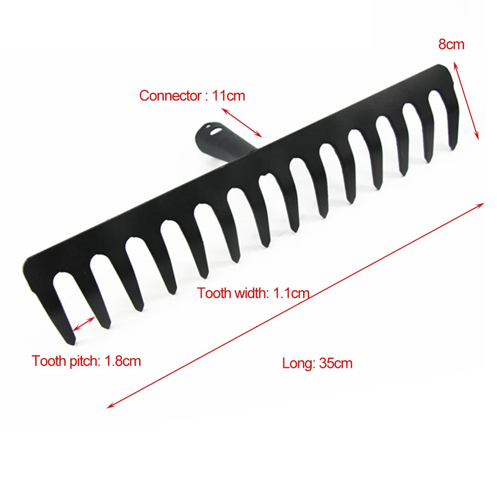 Farming Rake Stainless Steel Rake 14-Tooth Hay Deciduous Rake Pine Soil Rake Garden Gardening Tools Agricultural Farm Tools